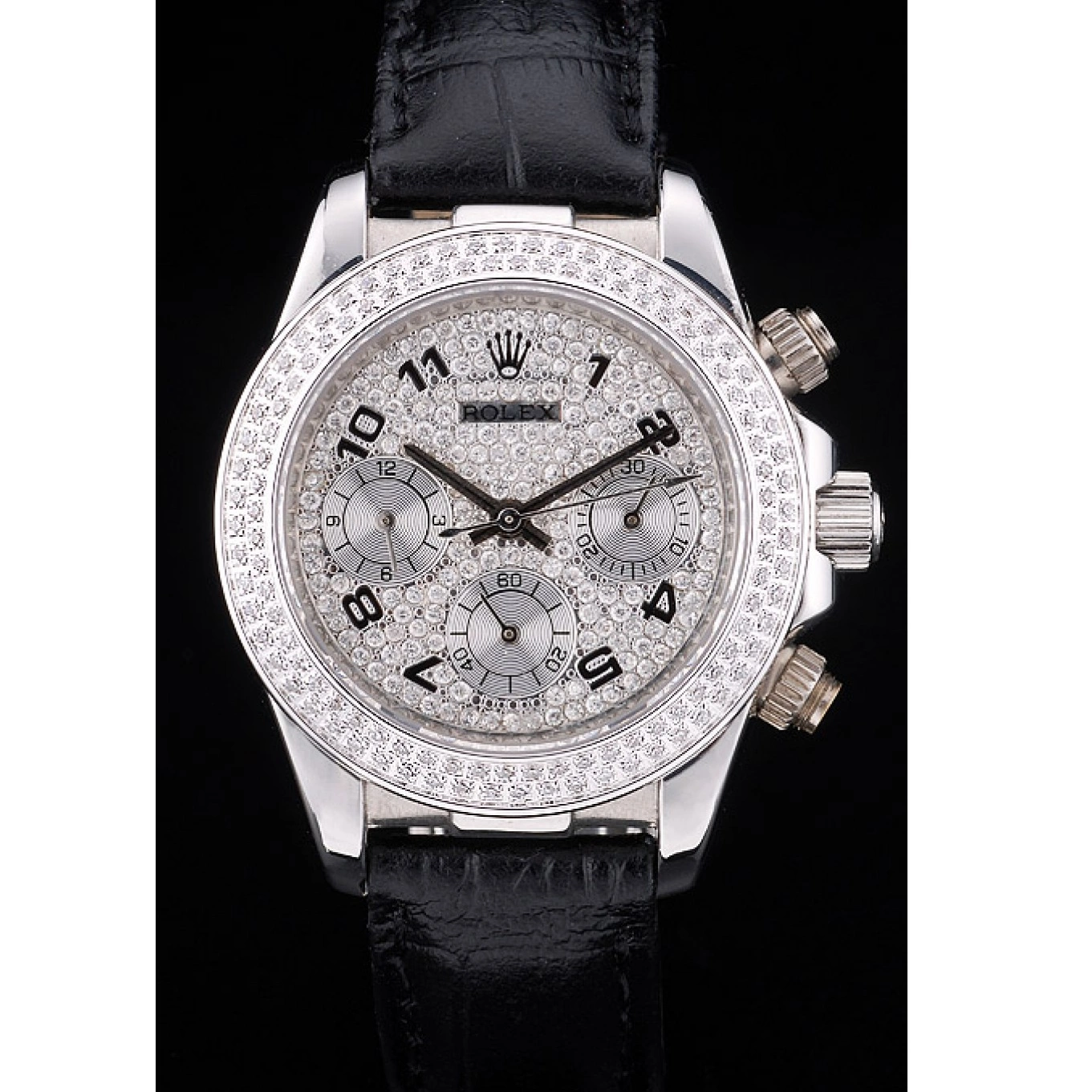Aaa fake watches Case Lady Rolex Crystal Bezel Studded Dial Daytona Steel Crystal Studded Stainless 0703
